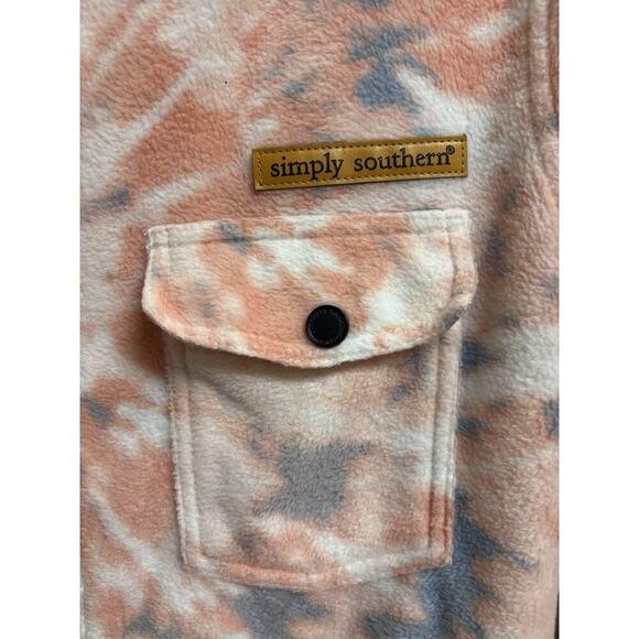 Simply Southern Women’s Shacket Size S Tie Dye Fleece Button Down Shirt Jacket - Picture 5 of 6
